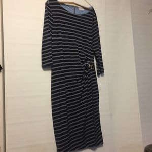 Dress - Navy with white stripes